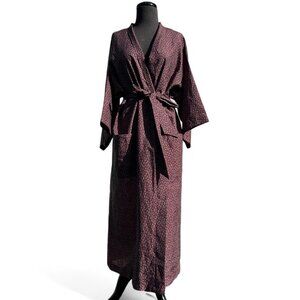 VTG Christian Dior Monsieur Paisley Print Burgundy Robe, OS